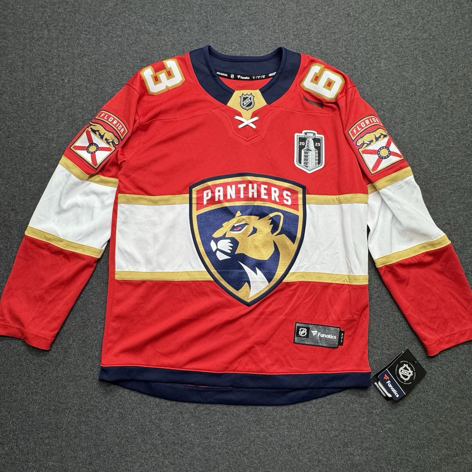 Florida Panthers BRAD MARCHAND #63 RED FANATICS Authentic Pro Jersey. Medium