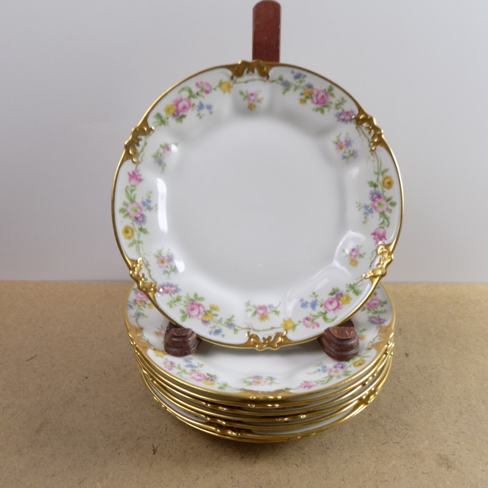 8 GDA Chas Field Haviland Limoges Porcelain Salad Plates 7.25\