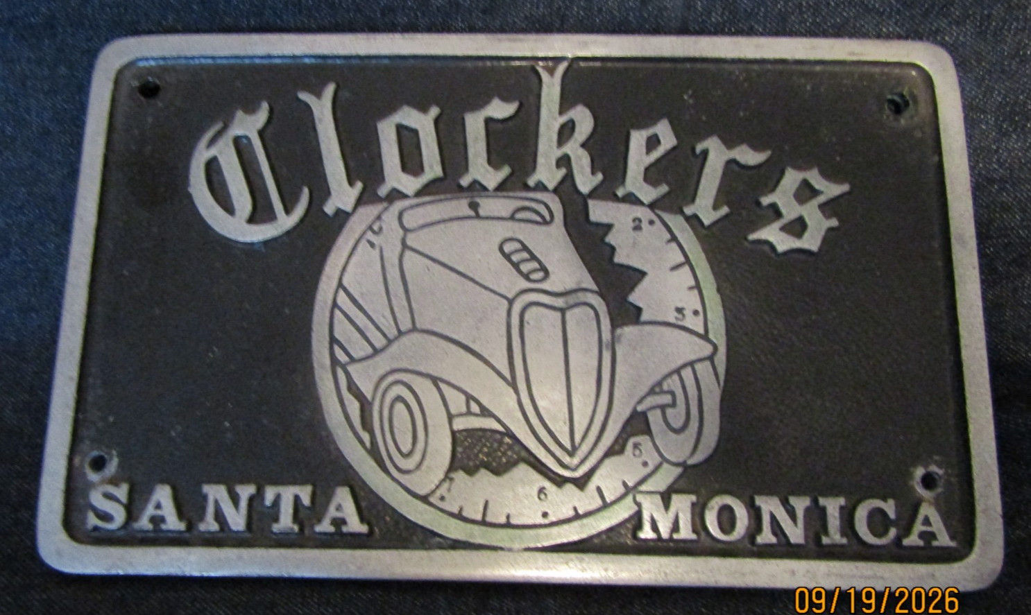 Vtg Clockers Santa Monica Car Club Plaque Koehler Foundry Bell Ca 1950's Rare Vtg Clockers Santa Monica Car Club Plaque Koehler Foundry Bell Ca 1950's Rare