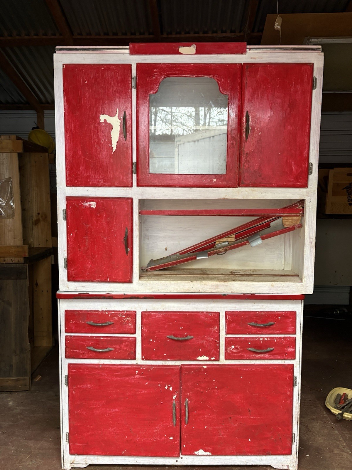 Antique Hoosier Cabinet.  PICKUP ONLY.  SHIPPING NOT AVAILABLE