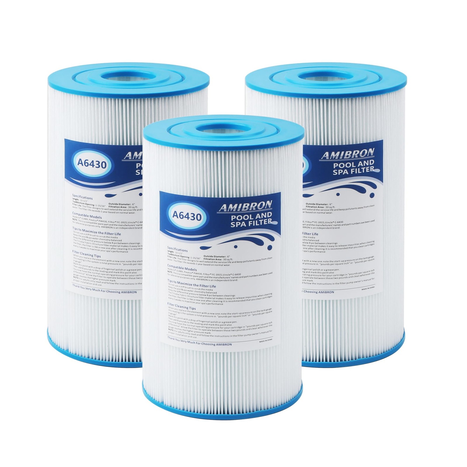 AmiBron PWK30 Hot Springs Spa Filters, Compatible Watkins 31489, Unicel C-6430