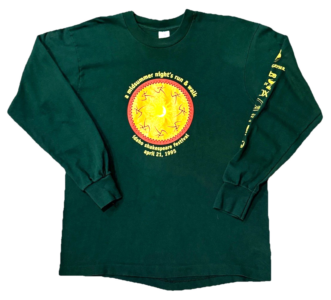 Vintage 1995 Idaho Shakespeare Festival MidSummer Long Sleeve T Shirt USA Large