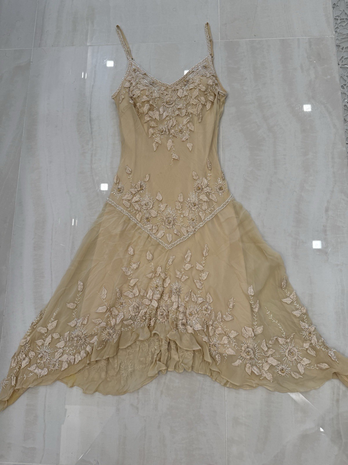 EUC~Vintage Sue Wong Dress~Ivory~Intricate Beading Floral Embroidery ~Size 12 EUC~Vintage Sue Wong Dress~Ivory~Intricate Beading Floral Embroidery ~Size 12