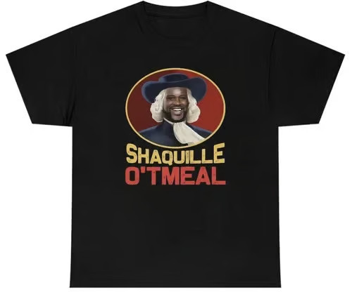 Mens Shaquille O\'tmeal T Shirt Funny Shaq O Neal Oatmeal Styled Humor Tee