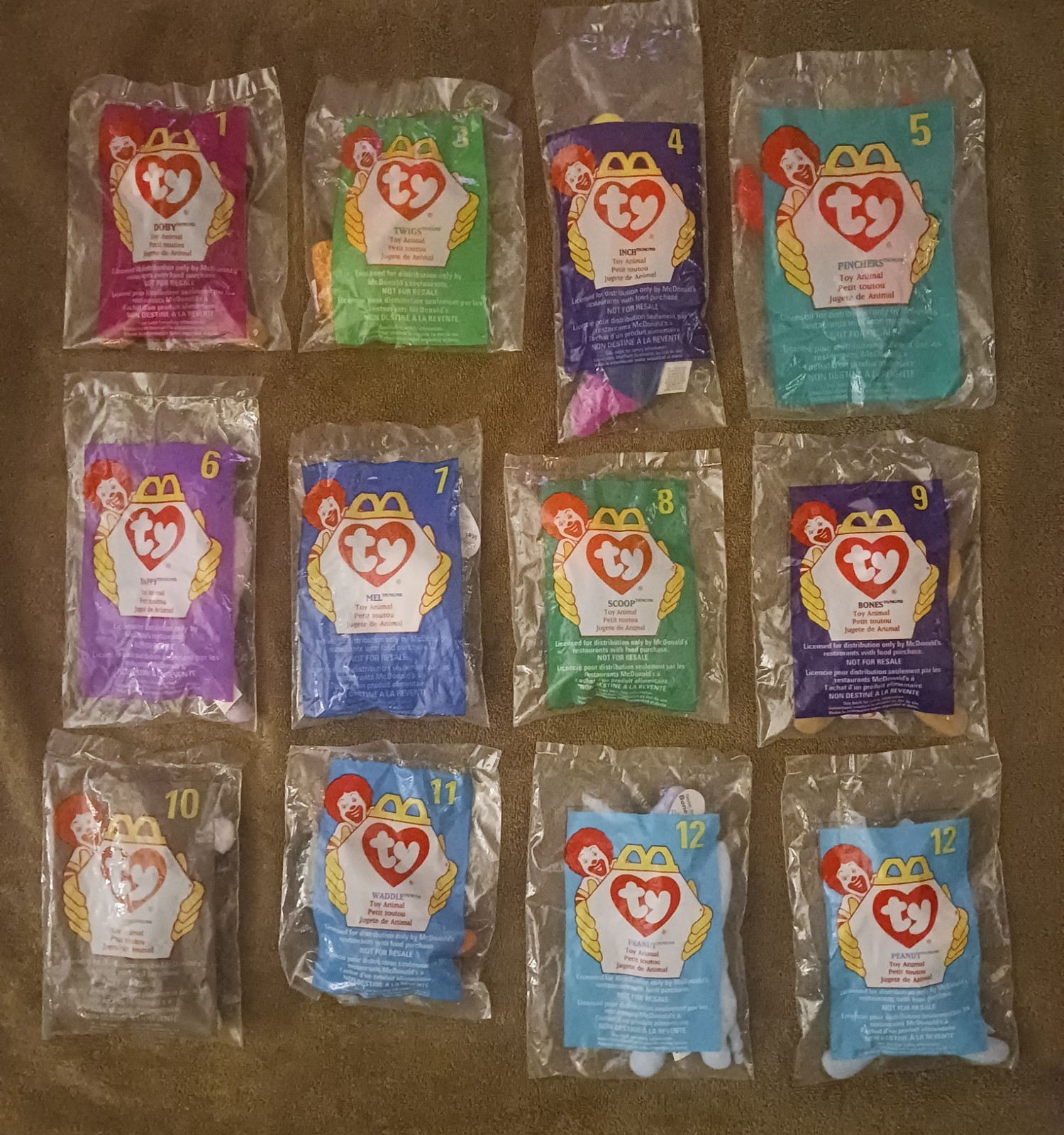 McDonalds ty Teenie Beanie Baby Lot of 12 McDonalds ty Teenie Beanie Baby Lot of 12
