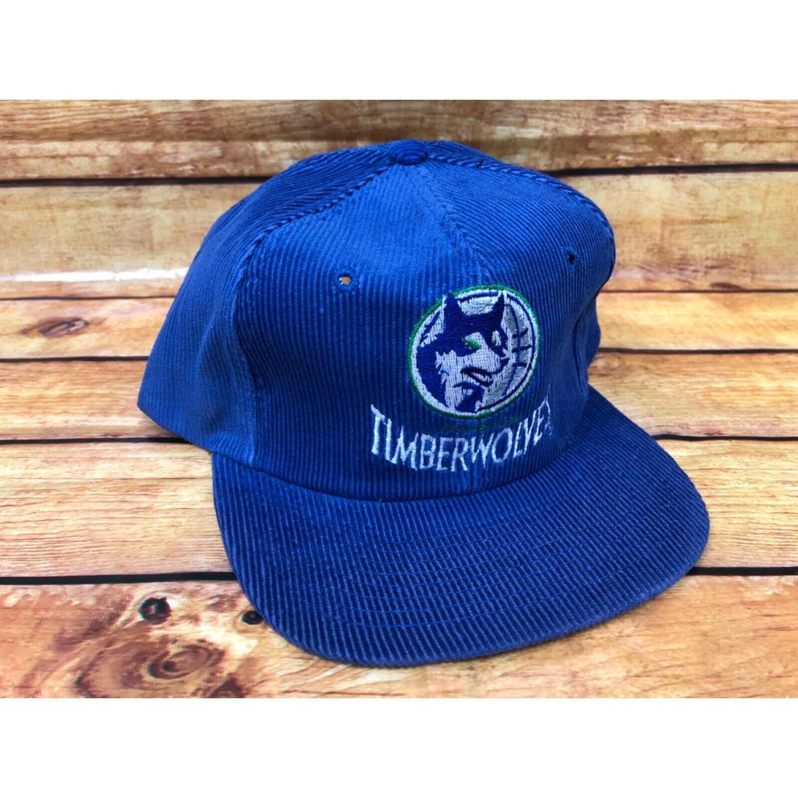 NOS Vintage Minnesota Timberwolves Corduroy Snapback Hat Cap (b5)