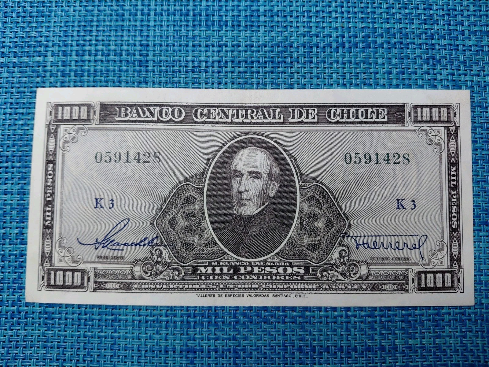 🇨🇱 Chile 10 escudos  1947 xf/au crisp  P-116(4) P-116 Banknotes  081626-6