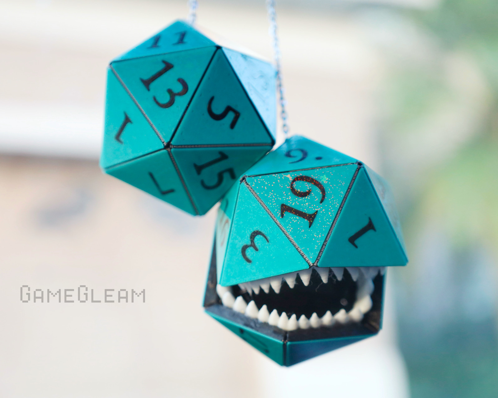 Mimic D20 Car Dice [Teal and Black, custom 2\