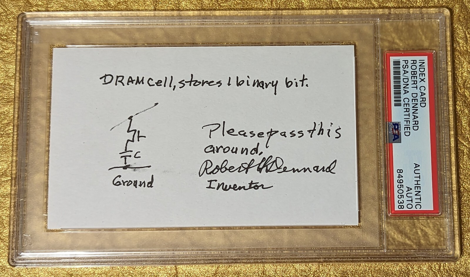 Robert Dennard Autograph Signed Hand Drawn Sketch Inventer of DRAM 💻 PSA DNA 