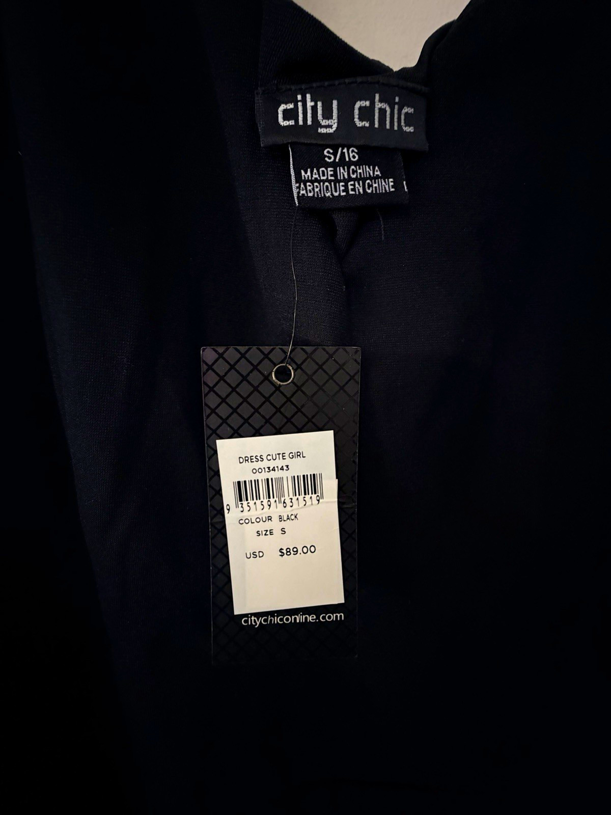 City Chic Cute Girl Dress Midi Fit Flare Cocktail BLACK Plus Size S/16 NWT