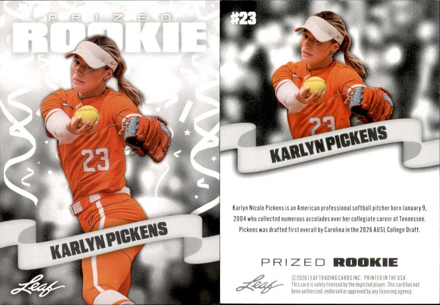 2026 Karlyn Pickens Leaf Prized Rookie #23 2026 Karlyn Pickens Leaf Prized Rookie #23