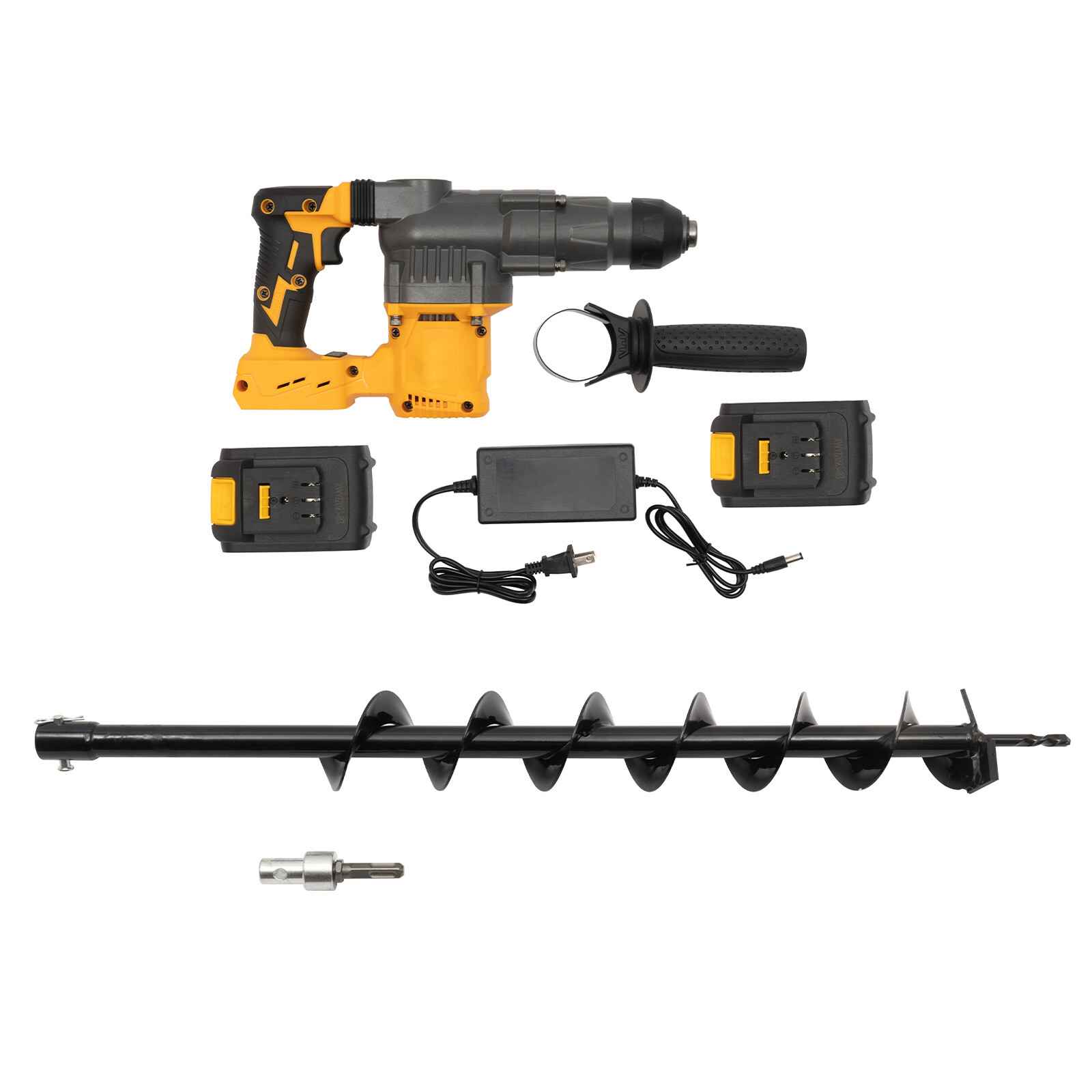 21V Electric Rotary Hammer Drill Cordless Brushless w/ 80cm Drill Bit & Battery