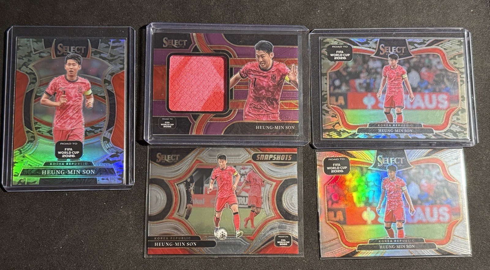2025-26 Select FIFA World Cup Heung-Min Son Patch /99 + 2 Camo /199 + 2 Silver 2025-26 Select FIFA World Cup Heung-Min Son Patch /99 + 2 Camo /199 + 2 Silver