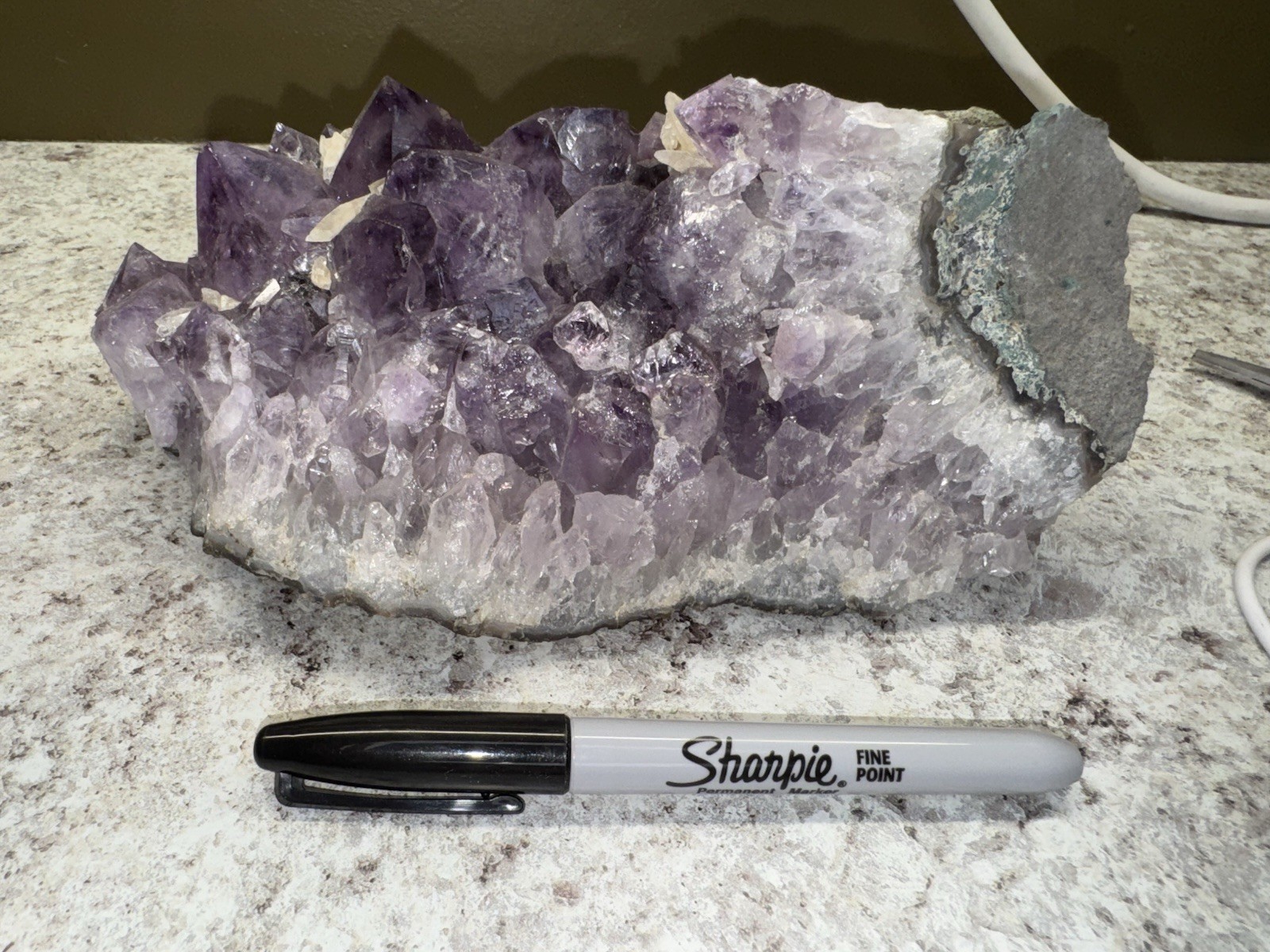 HUGE 5lb Amethyst with Calcite Inclusions - Natural Crystal Cluster HUGE 5lb Amethyst with Calcite Inclusions - Natural Crystal Cluster