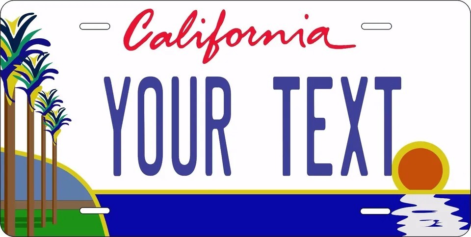 California Palm Custom State License Plate Personalized 12