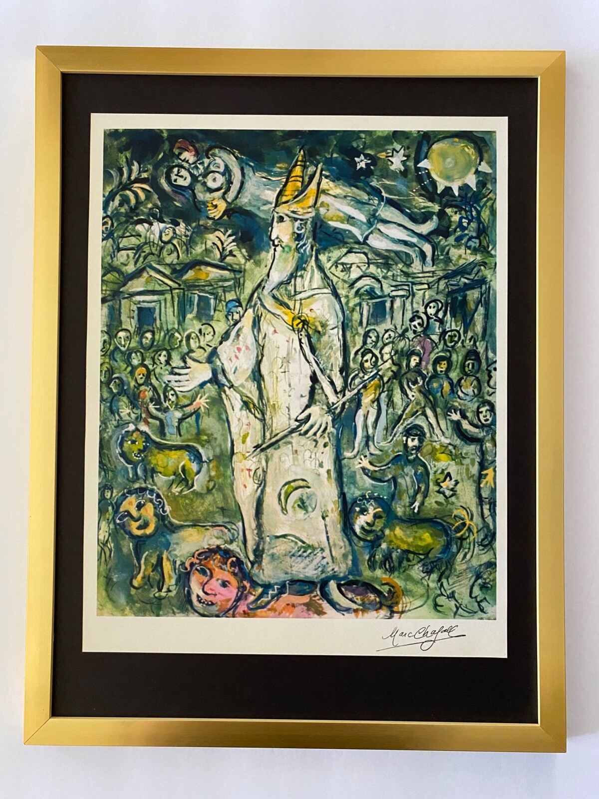MARC CHAGALL + 1971 BEAUTIFUL SIGNED ICONIC PRINT FROM FRANCE + BALLET + FRAMED