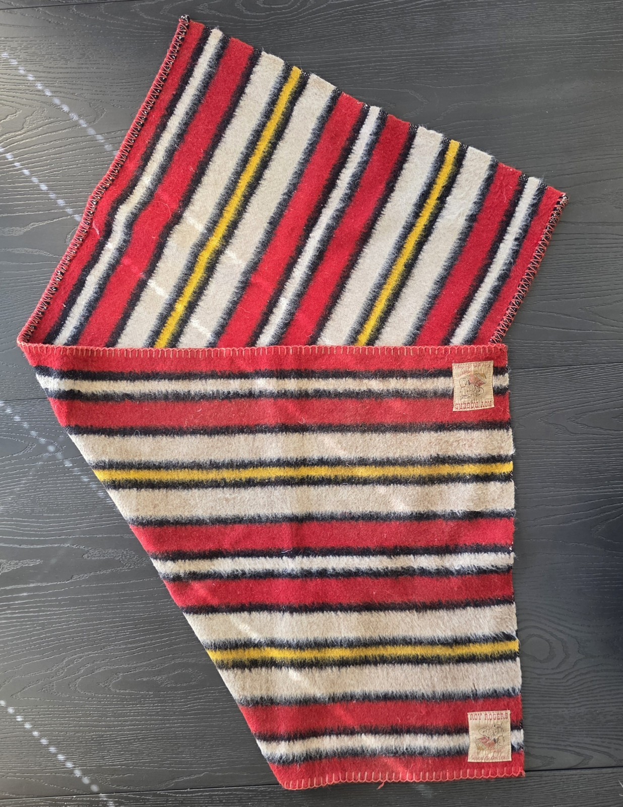 Vintage Roy Rogers King of Cowboys Saddle Blanket 22x44 Western Cowboy Tagged