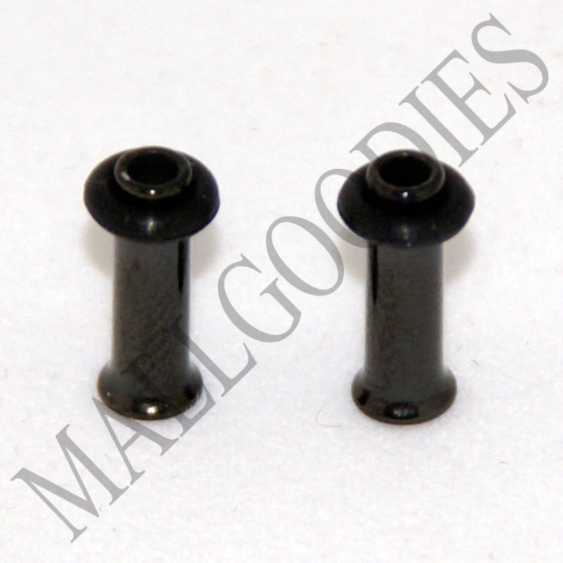 V005 Black Single Flare Flesh Tunnels Earlets Ear Plugs Big Gauges 10G ~ 2\