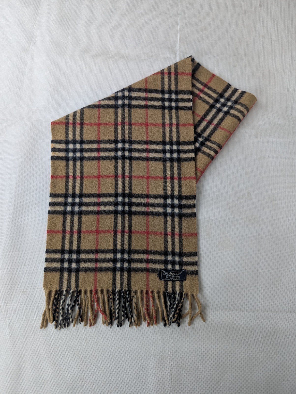 Burberry 100% Cashmere Nova Check Scarf Beige | Unisex | Designer Classic |