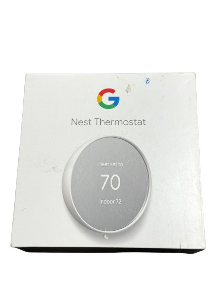 Google Nest Snow Smart Programmable Thermostat Wi-Fi Backlit Display GA01334-US