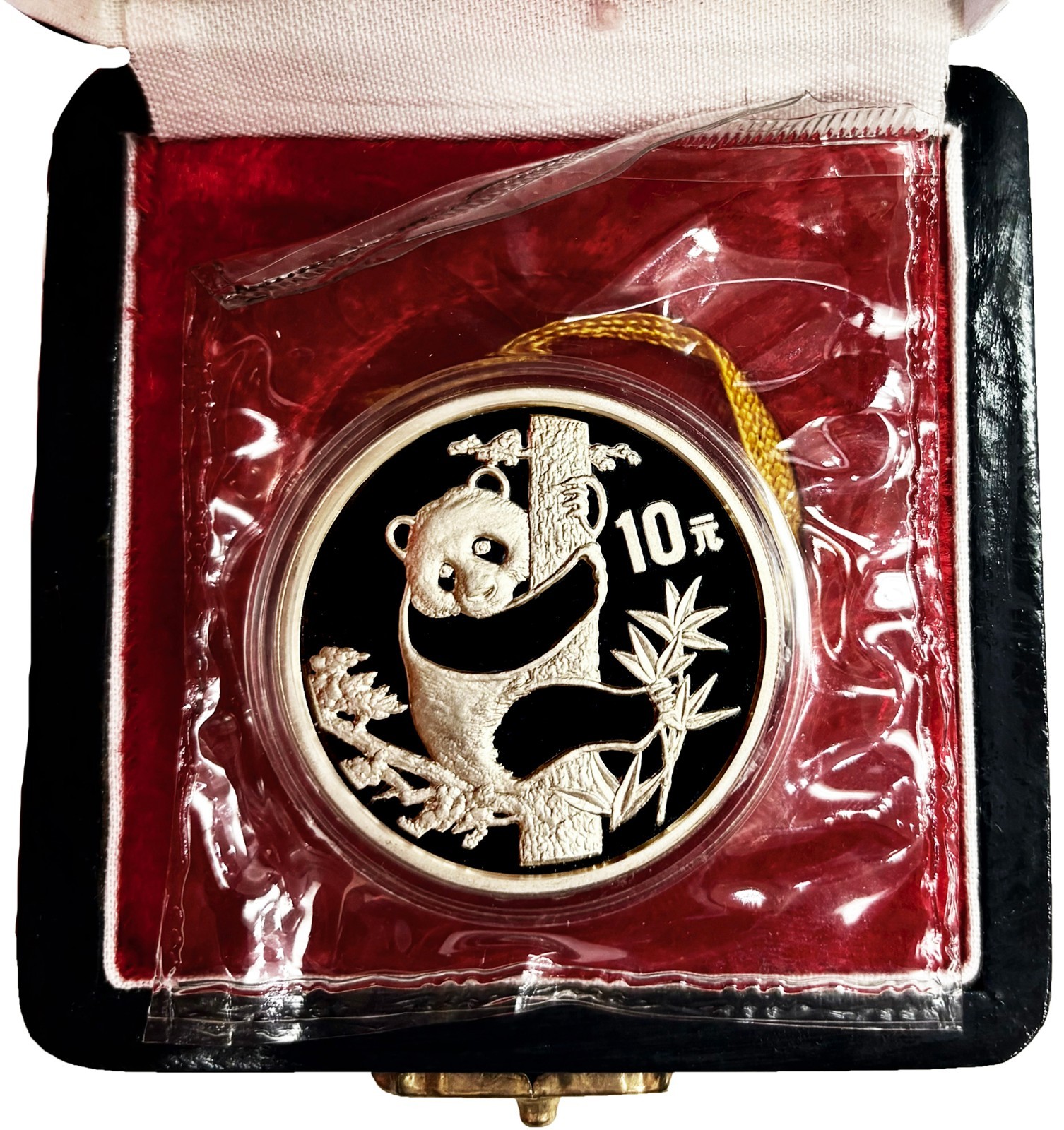 1987 SILVER CHINA 1 oz 10 YUAN SEALED PANDA COIN WITH BOX