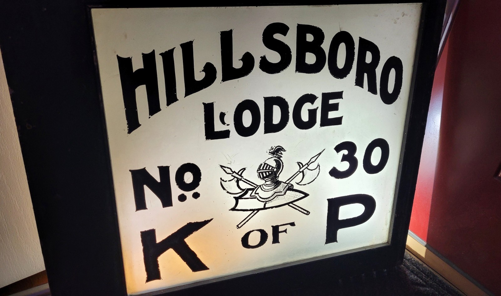 ORIGINAL 1930’s Masonic Lodge Window KNIGHTS OF PYTHIAS - No. 30 LODGE - COOL