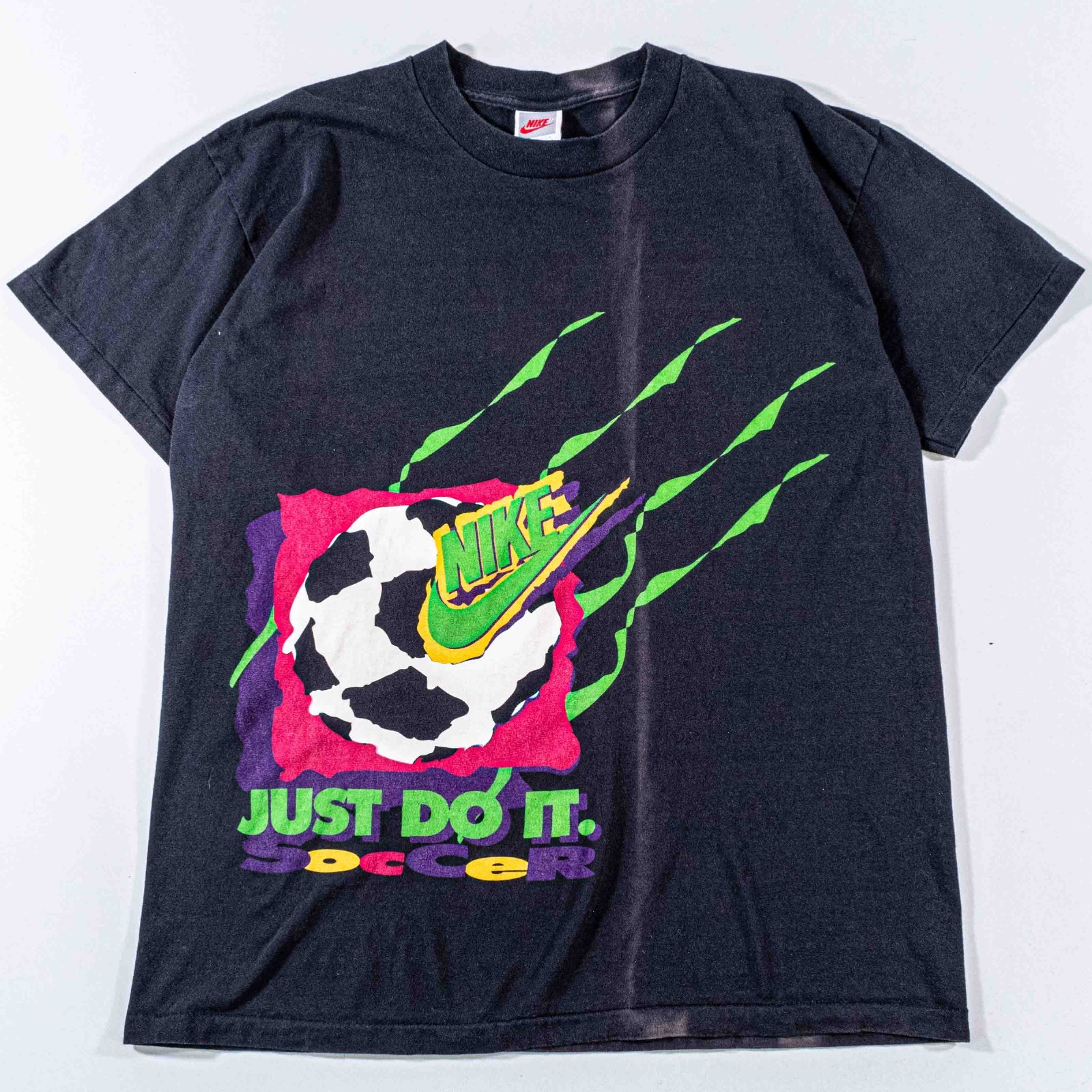 Vintage Nike Soccer Just Do It AOP T-Shirt Large 90s All Over Print World Cup 
