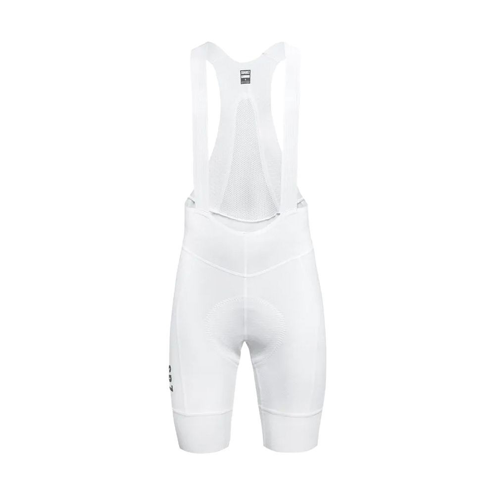 SUAREZ PRO HARD 2.4 WHITE CYCLING BIBSHORT PRO CHAMOIS COMPRESSION AERO RACE FIT