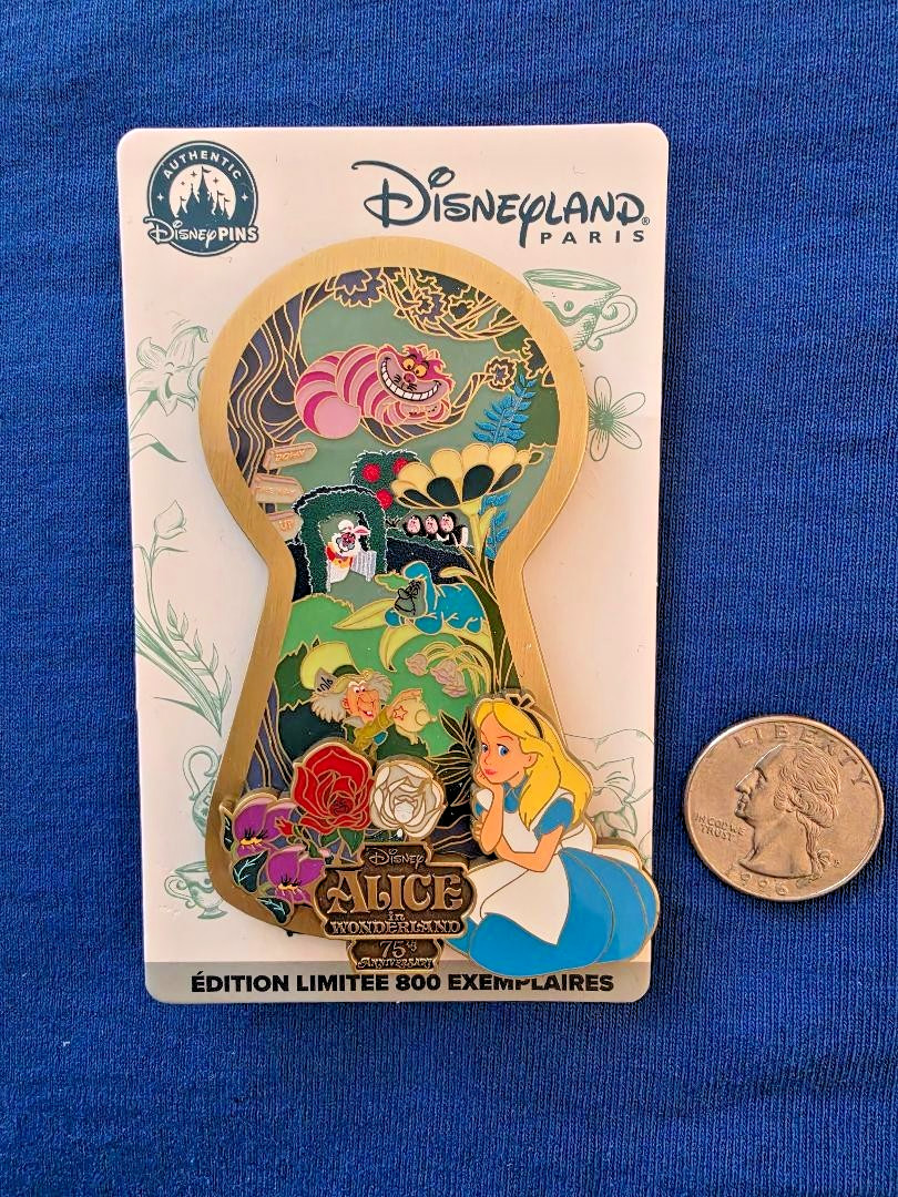 DLP Cast Cluster in a Keyhole Alice in Wonderland 75th Anniversary DISNEY PIN DLP Cast Cluster in a Keyhole Alice in Wonderland 75th Anniversary DISNEY PIN