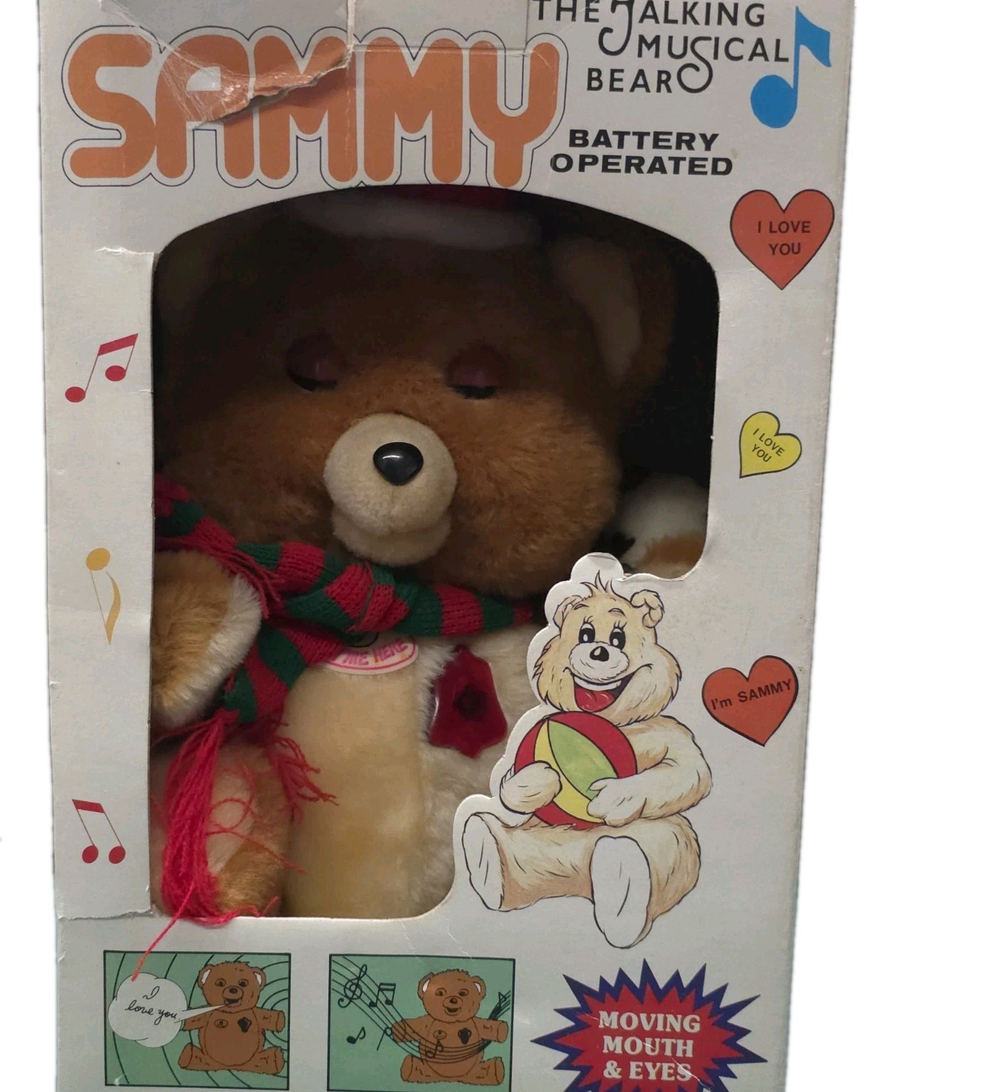 Sammy Talking Musical Bear S-1266 Rare Vintage Animatronic Plush Original Box