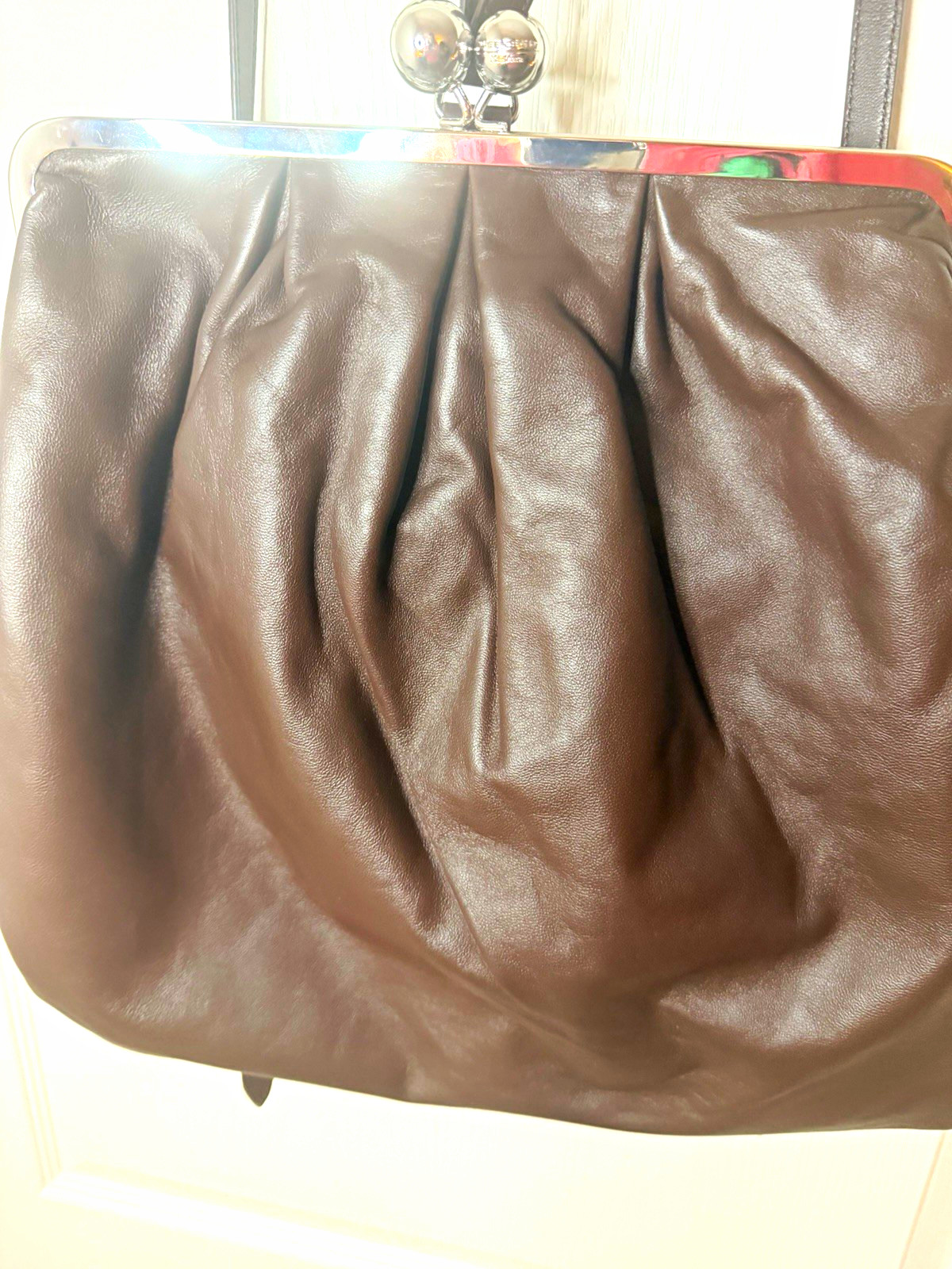 Weekend Max Mara Pasticcino Brown Kiss Lock Crossbody Bag