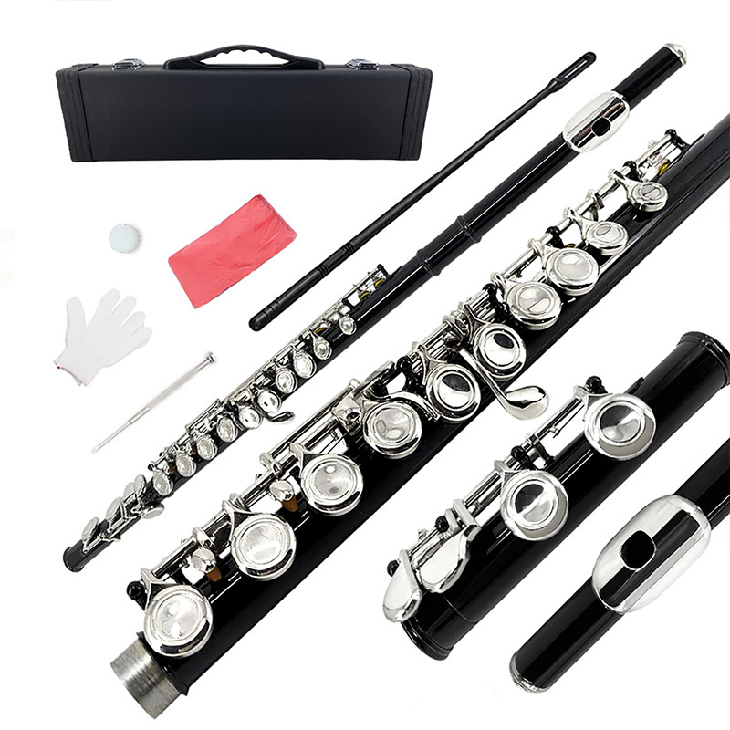 16 Key Closed Hole C Flute - Student Flute for Beginners,Easy to Play, BLACK 16 Key Closed Hole C Flute - Student Flute for Beginners,Easy to Play, BLACK