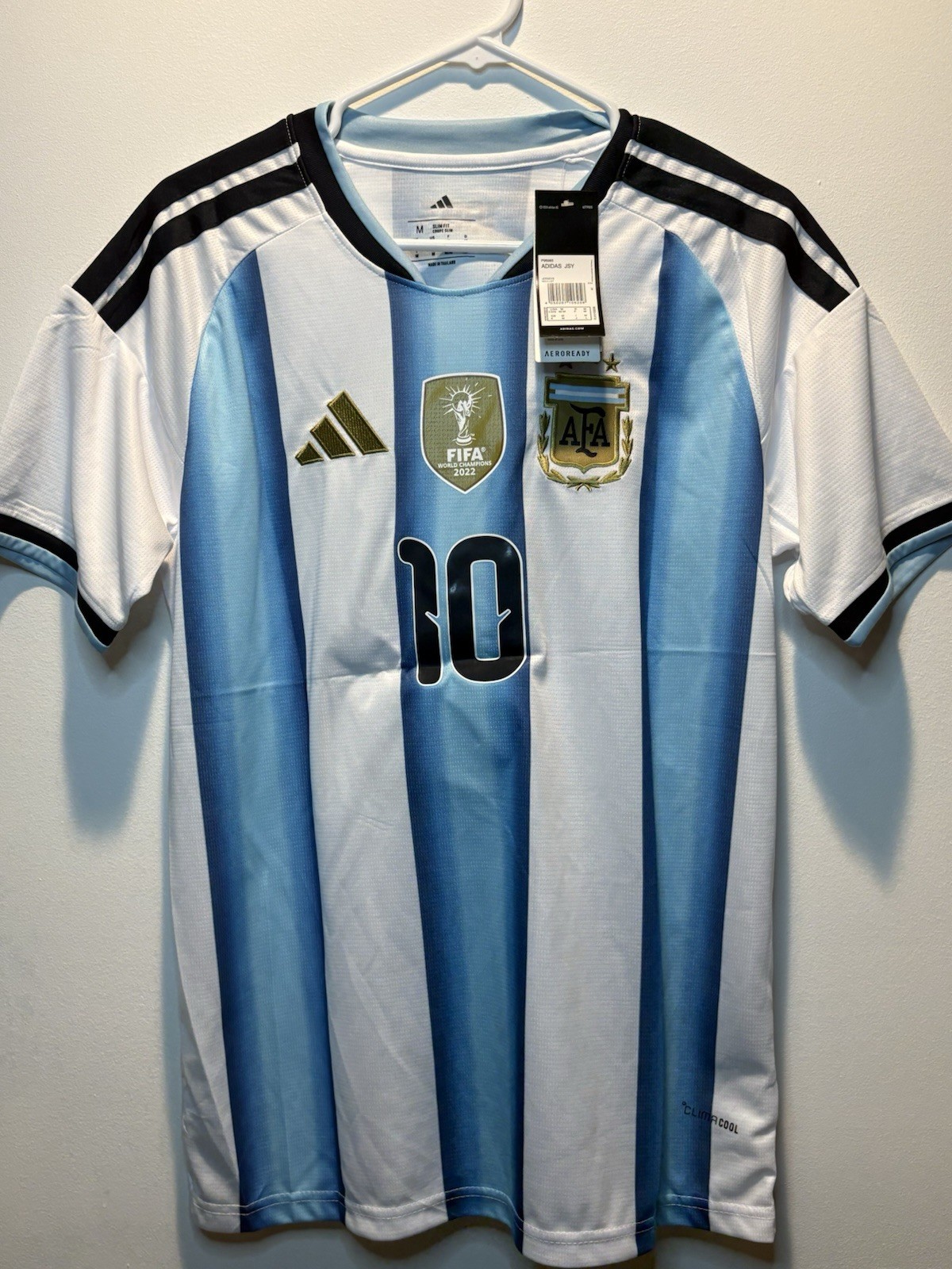 New Lionel Messi #10 Adult Medium- adidas Argentina National Team Jersey