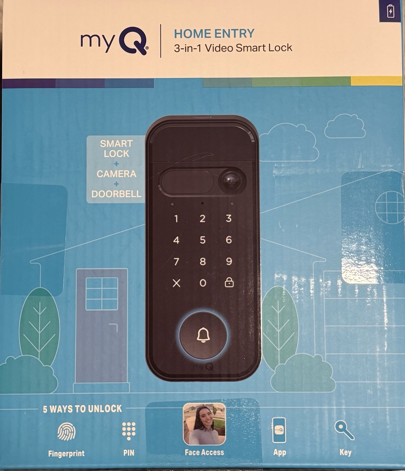 myQ Secure View™ 3-in-1 Smart Lock with 2K HDR Video Doorbell Camera