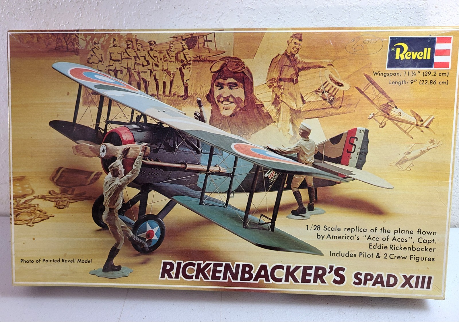 Revell Rickenbacker SPAD XIII 1/28 WWI Model Kit H-235 NOB Complete 