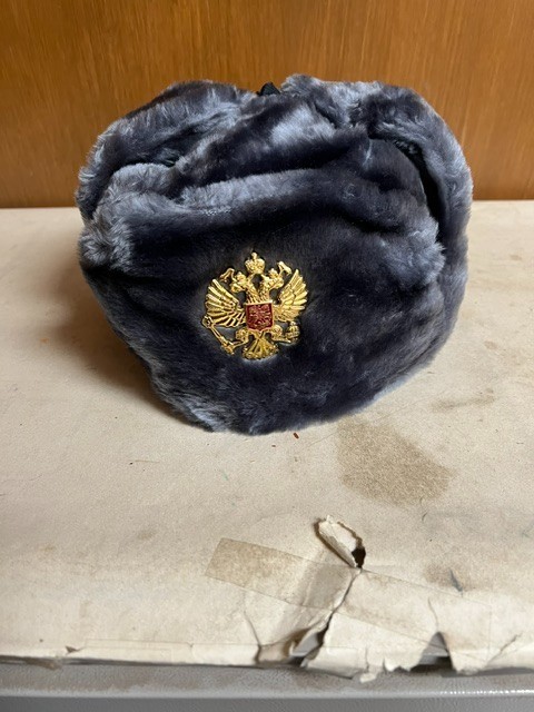 Genuine Russian Ushanka, Gray, Unused.