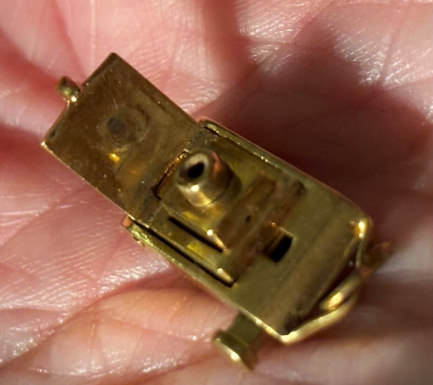 14k miniature, mid-century, mechanical box camera charm 14k miniature, mid-century, mechanical box camera charm