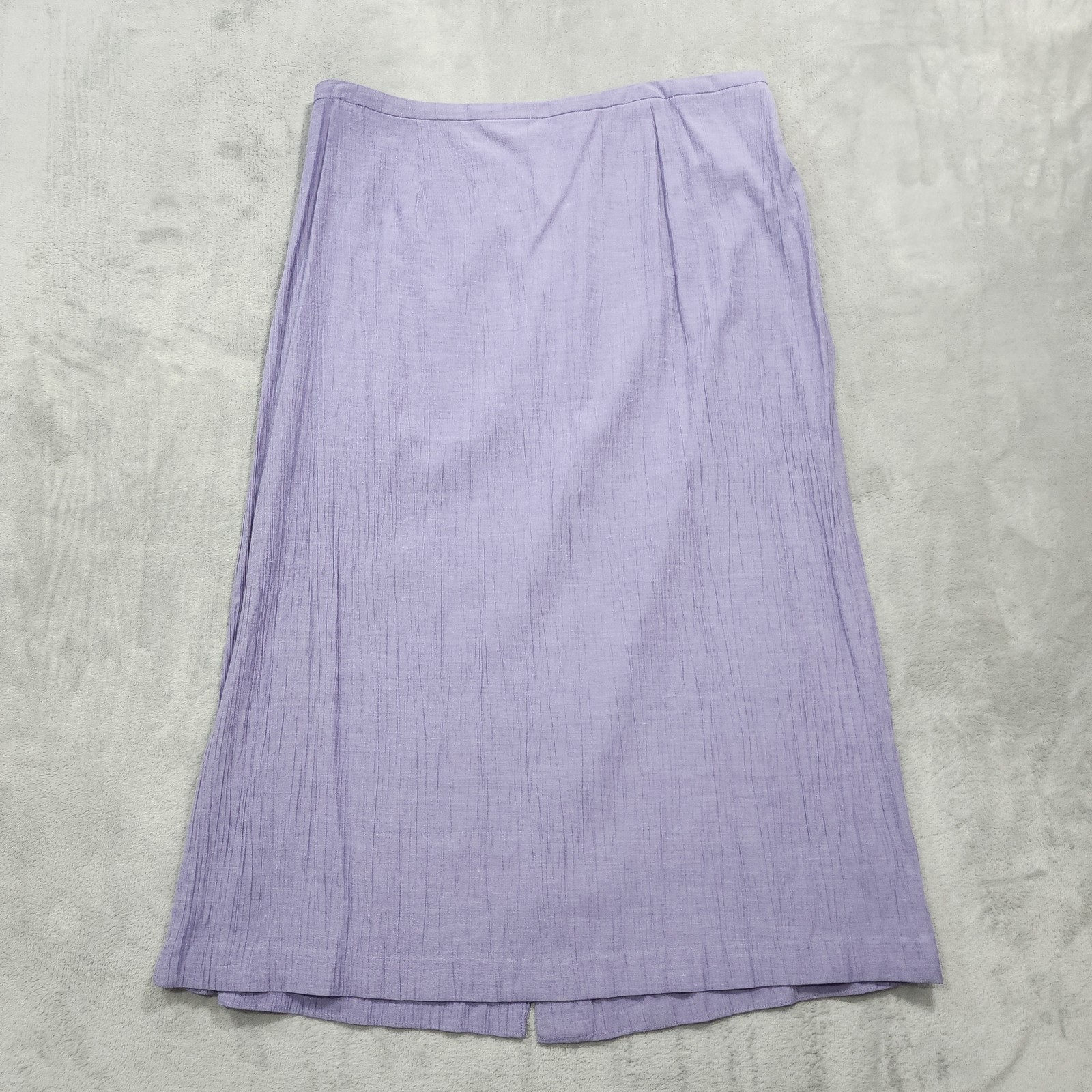 Vintage CJ Banks Skirt Womens 1X Purple A-Line Midi Crepe Rayon Blend Casual