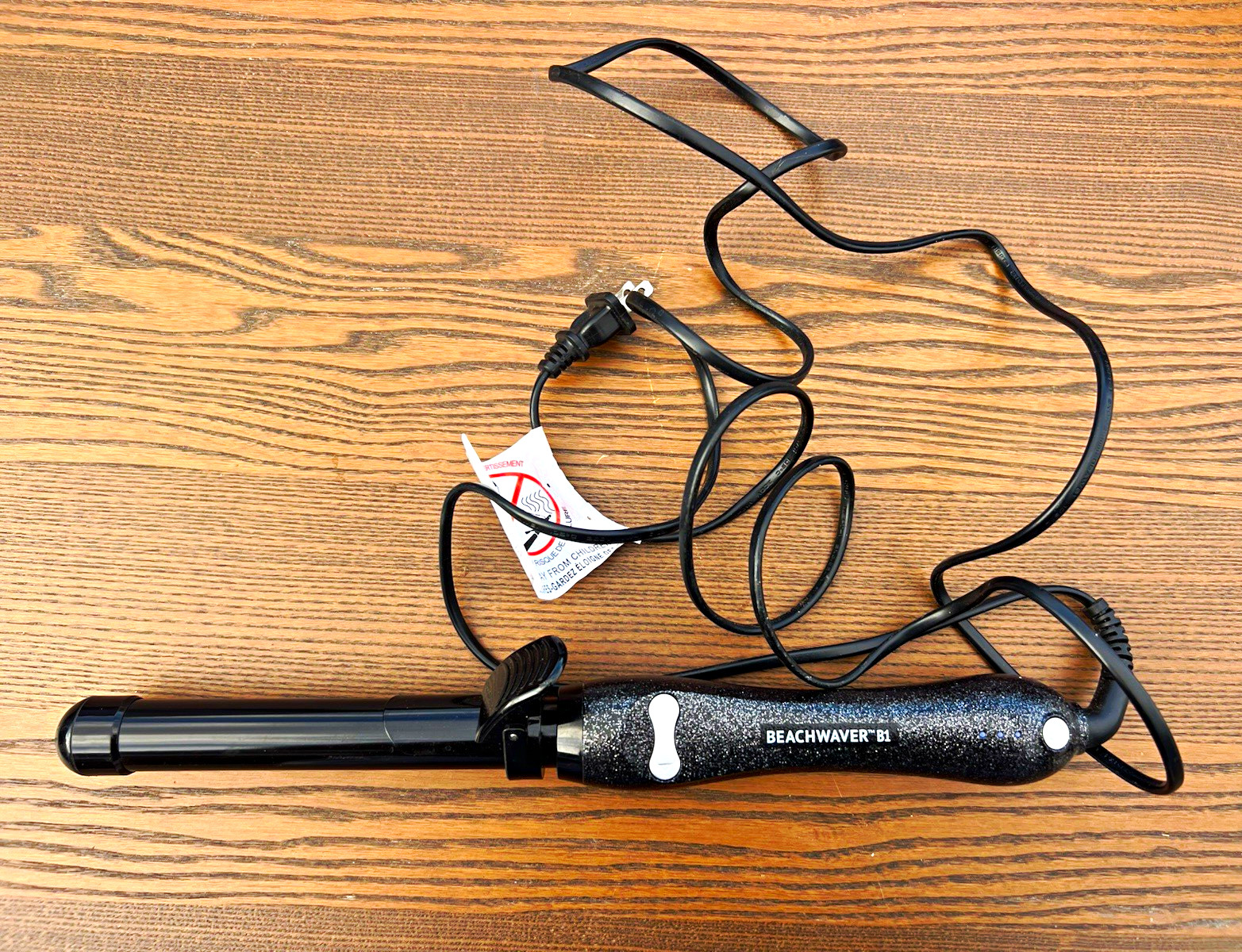 Beachwaver B1 1in Rotating Ceramic Curling Iron Black Swivel Cord 410°F