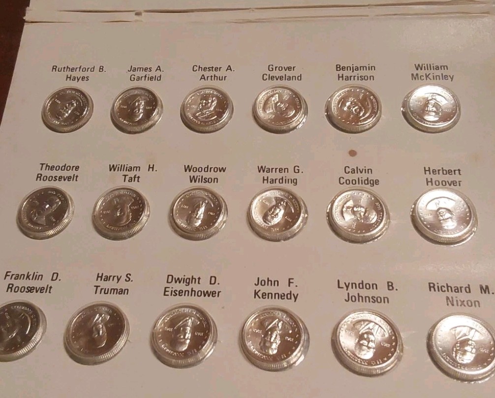 Franklin Mint Mini-Coin Sterling Silver President Set Washington-Nixon Free Post