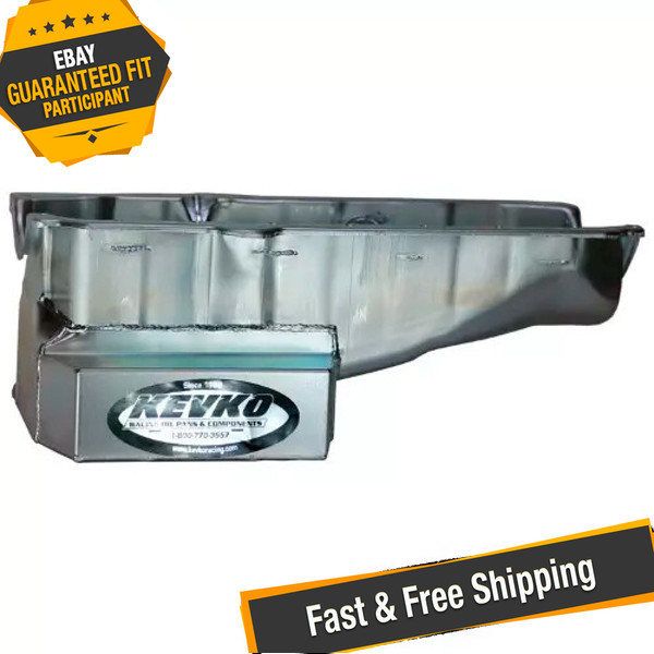 Kevko 1087NRH Metric Stock Car Oil Pan, 6 qt., Right Dipstick, 1 piece Rear Seal