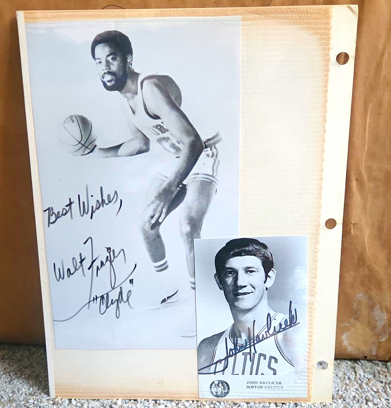 Walt Frazier & John Havlicek Boston Celtics Signed NBA Basketball Photo Lot Walt Frazier & John Havlicek Boston Celtics Signed NBA Basketball Photo Lot