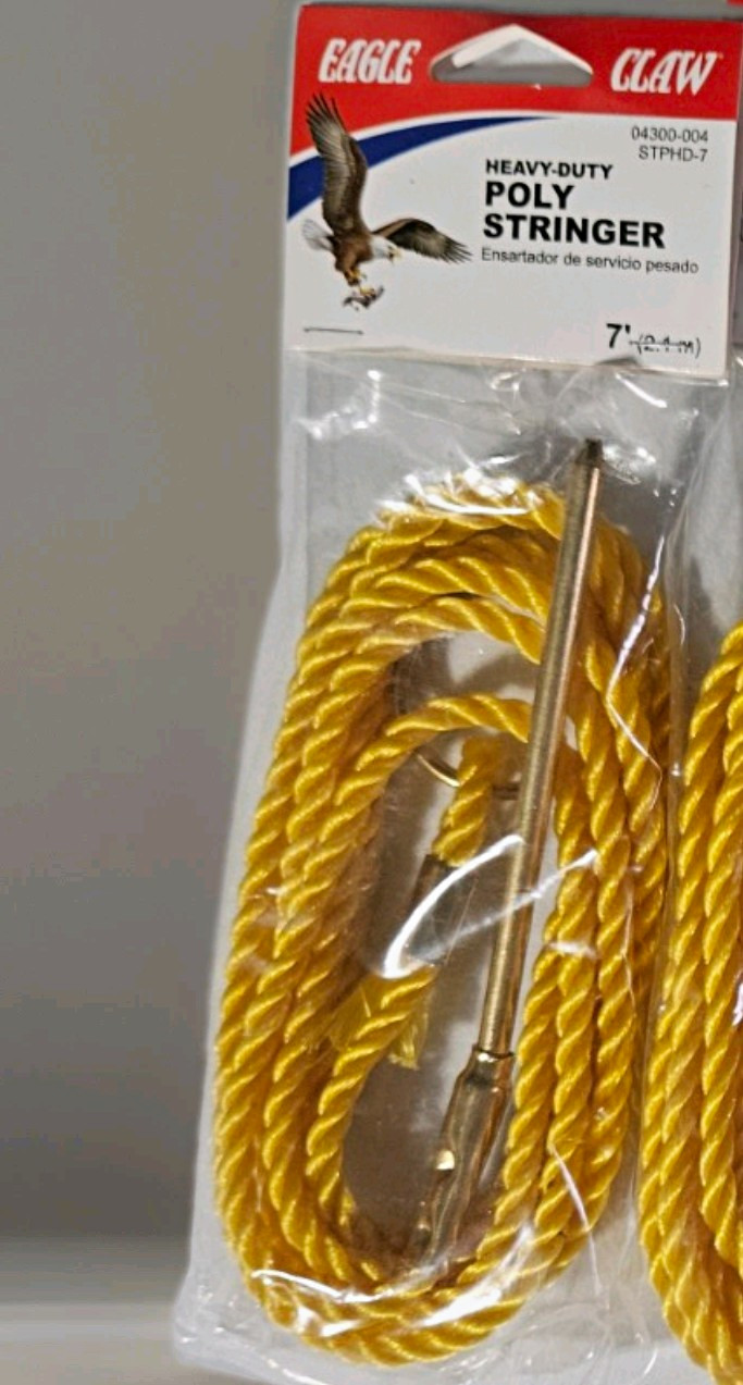 Eagle Claw Heavy-Duty Poly Stringer 7 ft Yellow Plastic Stringer