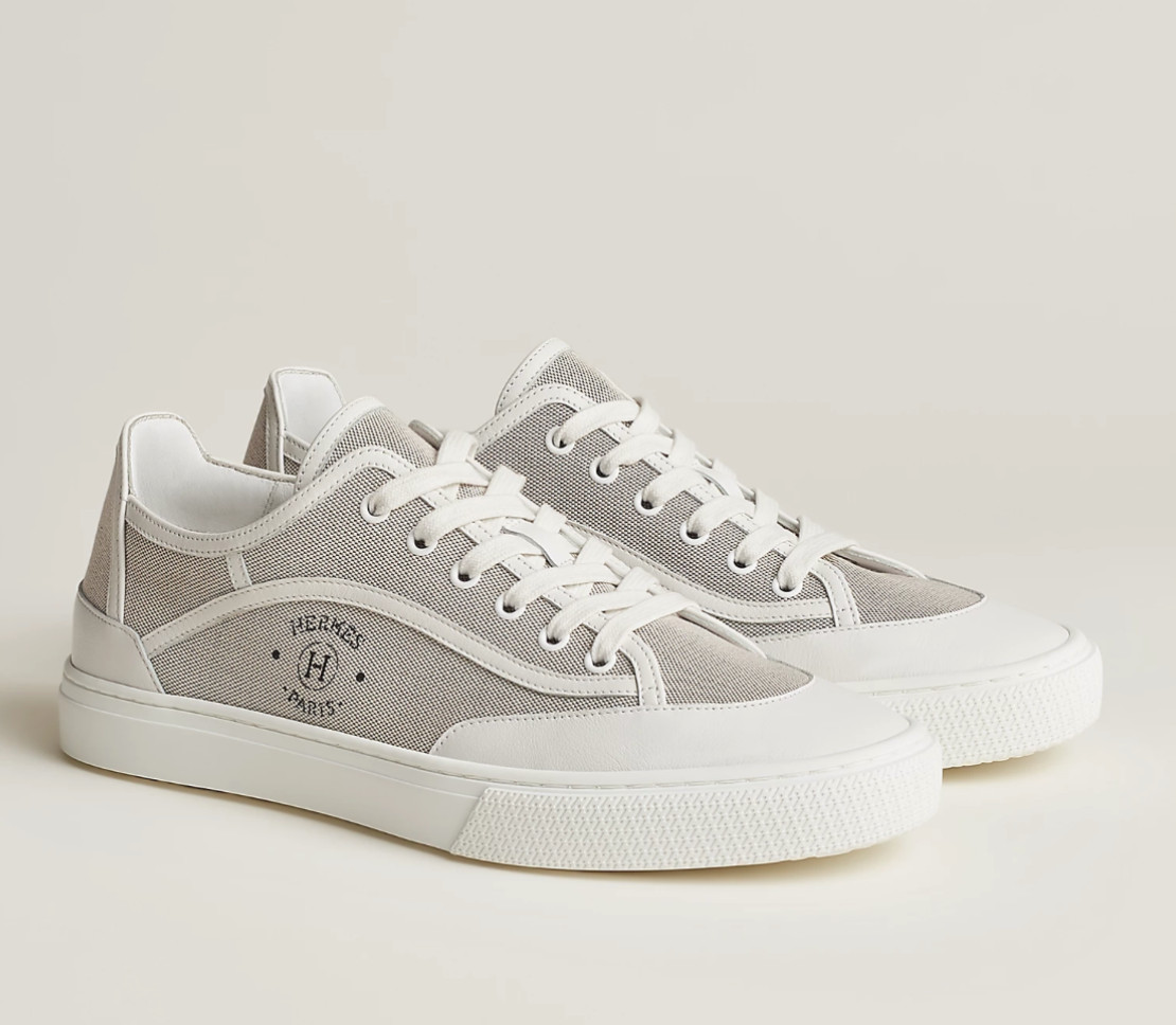 Hermes Get Sneakers Men\'s size 9. Made in Italy. Canvas and Calfskin.