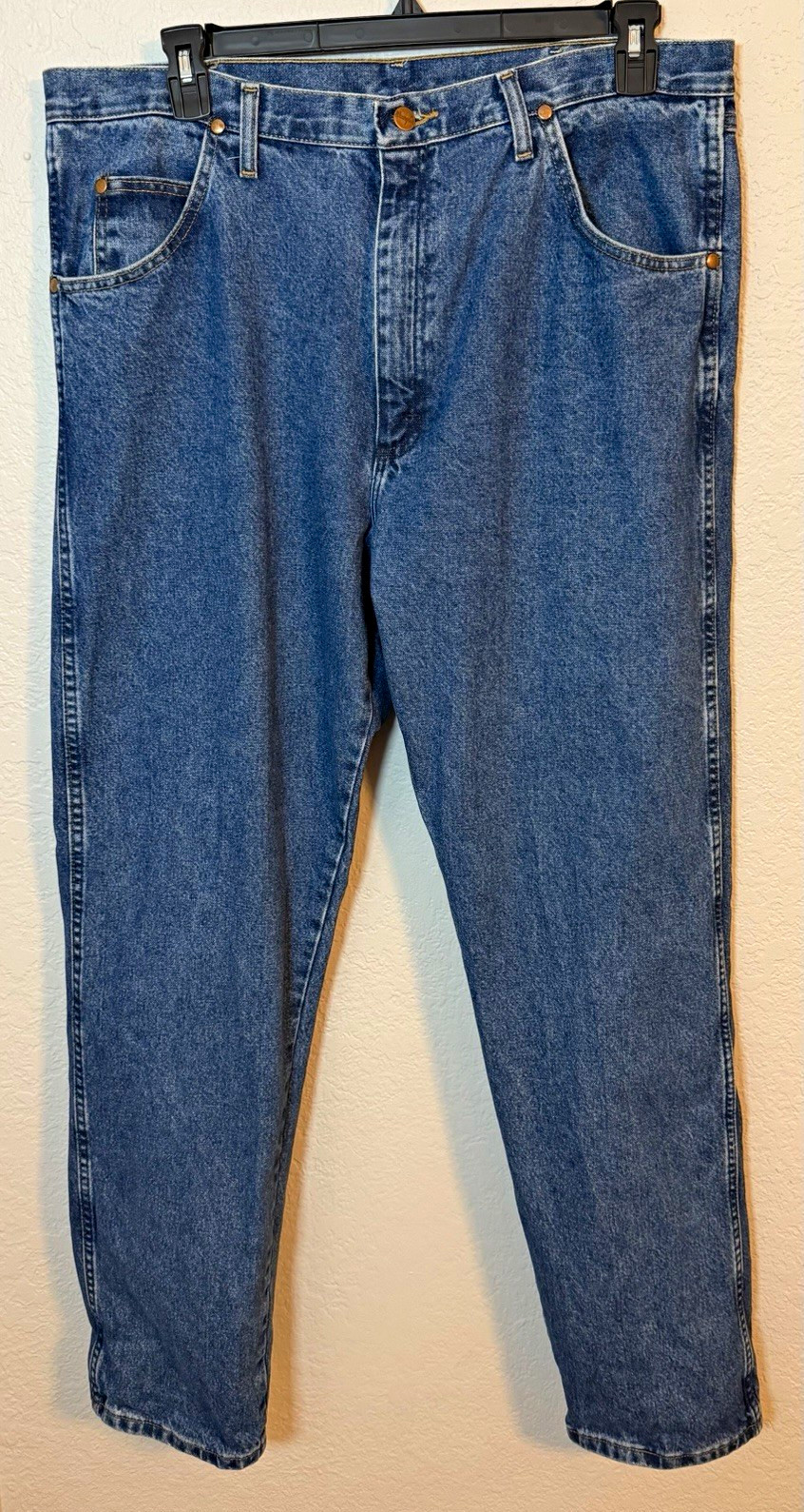 Wrangler Men’s Cowboy Cut Relaxed Fit Jeans 38x34 Blue Denim Cotton