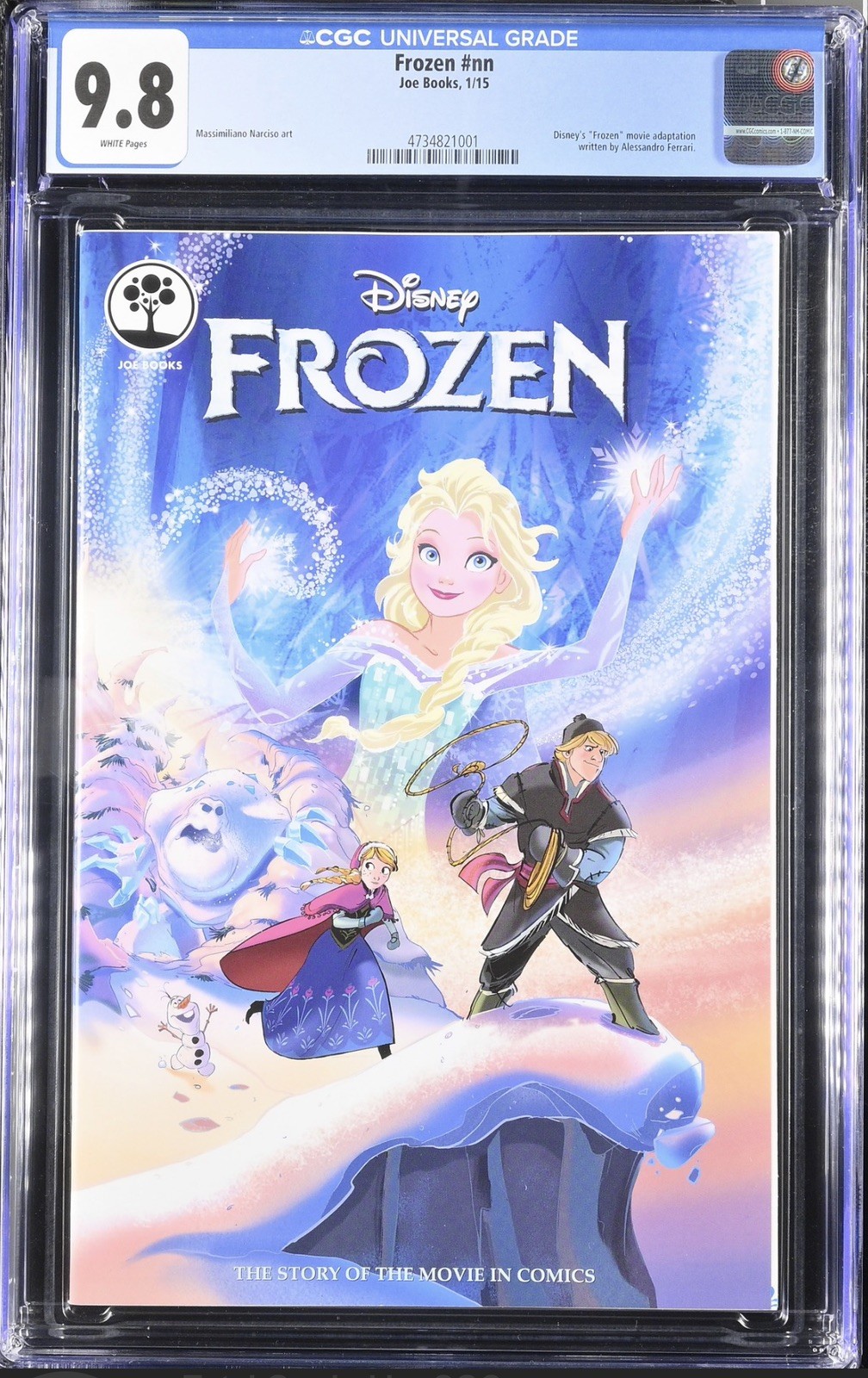 Disney Frozen Movie Adaptaion Comic 2015 CGC 9.8 First Printing 1st Elsa Anna Disney Frozen Movie Adaptaion Comic 2015 CGC 9.8 First Printing 1st Elsa Anna
