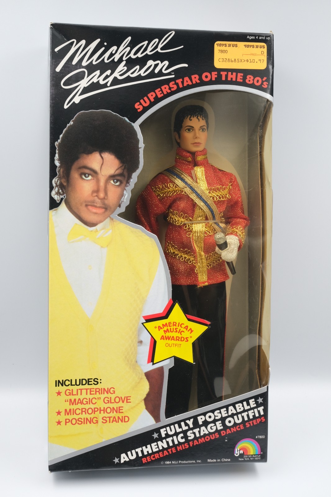 Vintage 1984 Michael Jackson Doll AMA Outfit Superstar of the 80s In Box