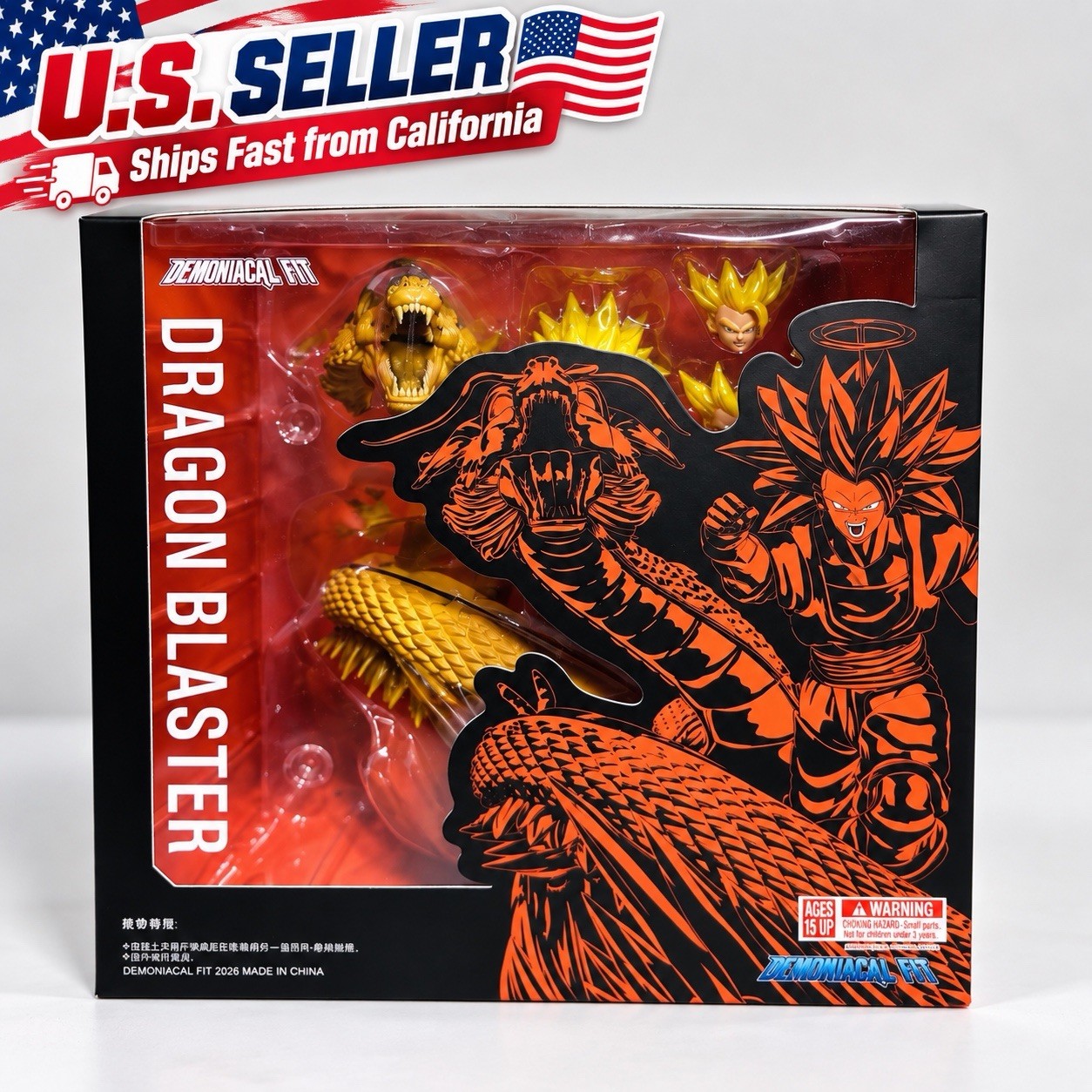 Wrath of the Dragon Action Figure Dragon Ball SSJ3 Dragon Fist Goku SHF US Stock