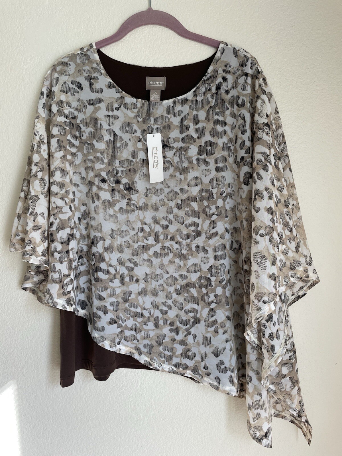 CHICO’S JAYMA BLOUSE; LEOPARD PRINT;SIZE 3; BRAND NEW WITH TAG CHICO’S JAYMA BLOUSE; LEOPARD PRINT;SIZE 3; BRAND NEW WITH TAG