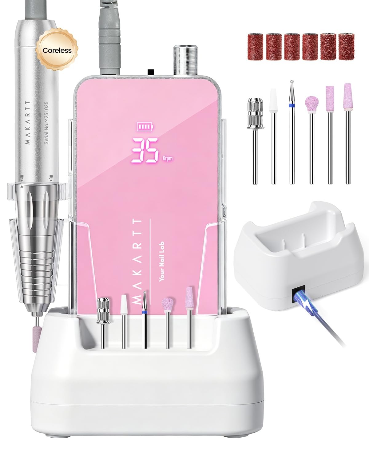 Makartt Nail Drill Professional 35000RPM Brushless Nouvella Pink Makartt Nail Drill Professional 35000RPM Brushless Nouvella Pink
